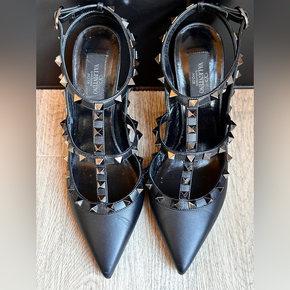 FULL SET - VALENTINO Rockstud Ankle Strap Pumps Tonal Studs 100 MM (37.5) - Picture 12 of 16